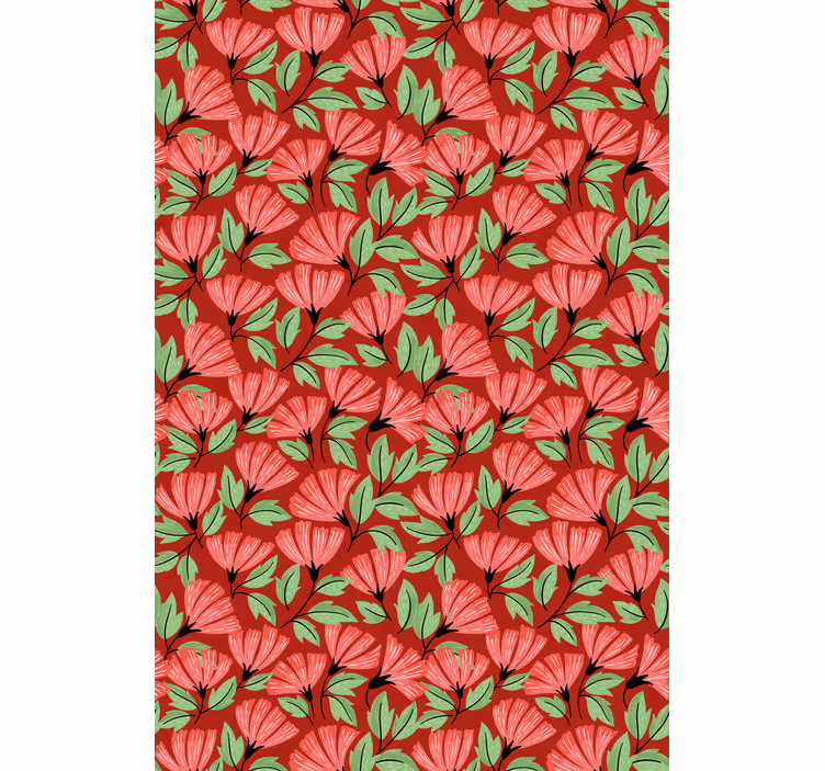 Rood behang vintage rood patroon - TenStickers