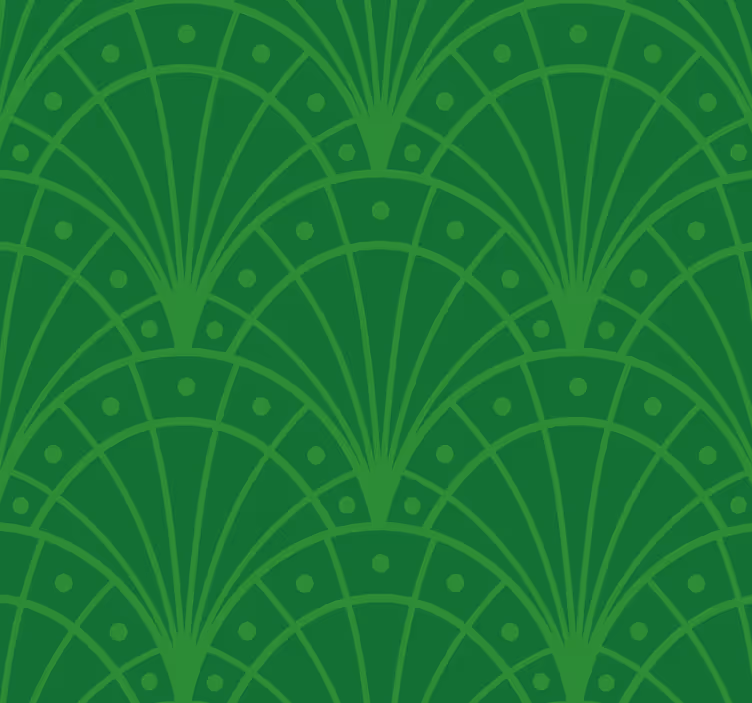 Behang groen in art decó stijl - TenStickers