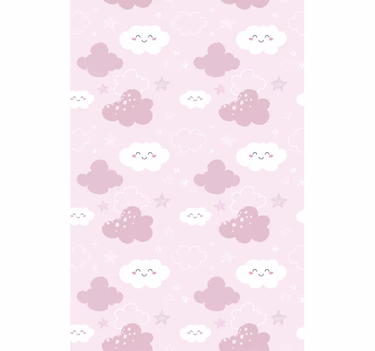 Behang roze met witte blije achtergrond - TenStickers