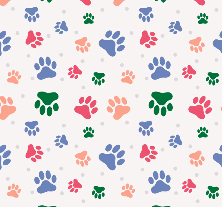 Pootpatroon decor behang honden - TenStickers