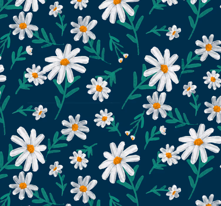 Madeliefjes bloemenmotief behang bloemen - TenStickers
