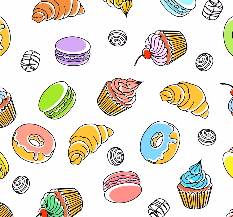 Heerlijk gebak modern behang - TenStickers