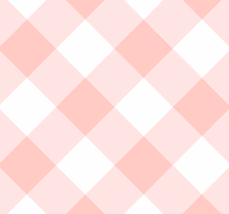 Roze gingham patroon behang vierkant - TenStickers