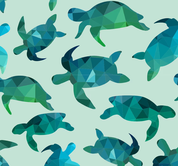 Schildpadden slaapkamer behang - TenStickers