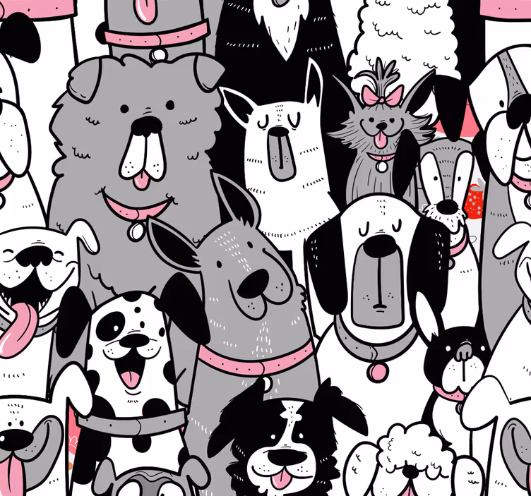 Hond contouren kinderbehang - TenStickers