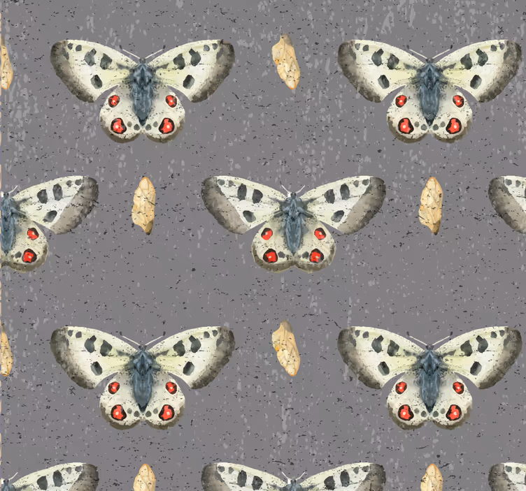 Behangpapier beton beton met vlinder patroon - TenStickers