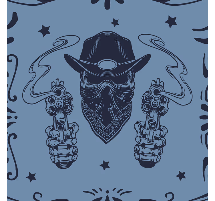 Cowboy met pistolen behang landen en steden - TenStickers