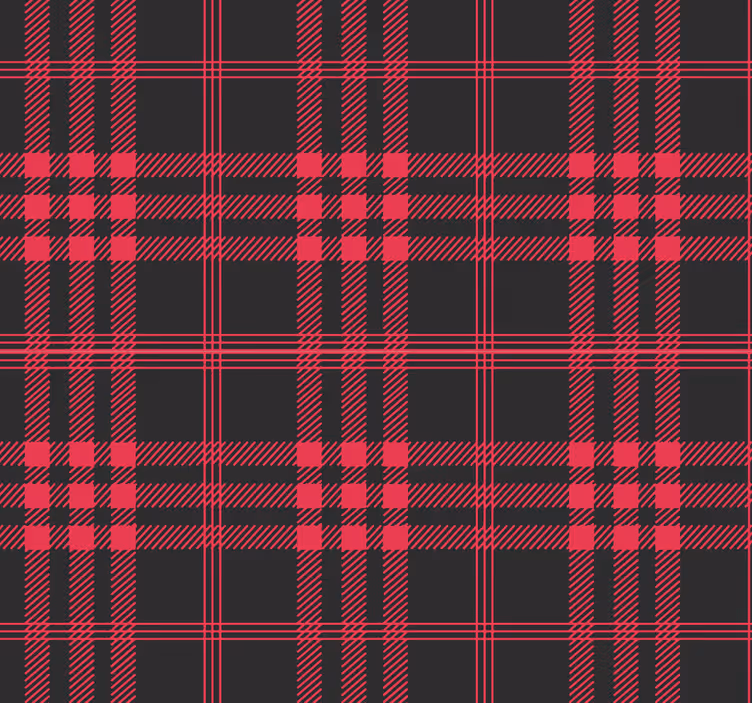 Lijntjes slaapkamer behang kerst tartan patroon - TenStickers