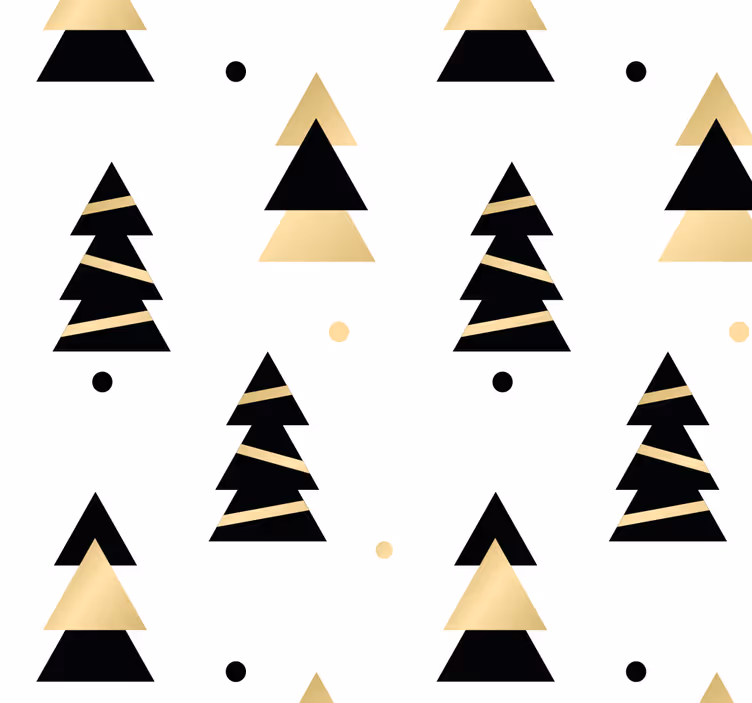 Gestileerde pijnbomen behang kerst - TenStickers