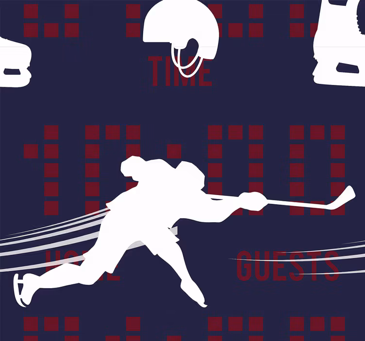 Ijshockey actie gepersonaliseerd behang - TenStickers