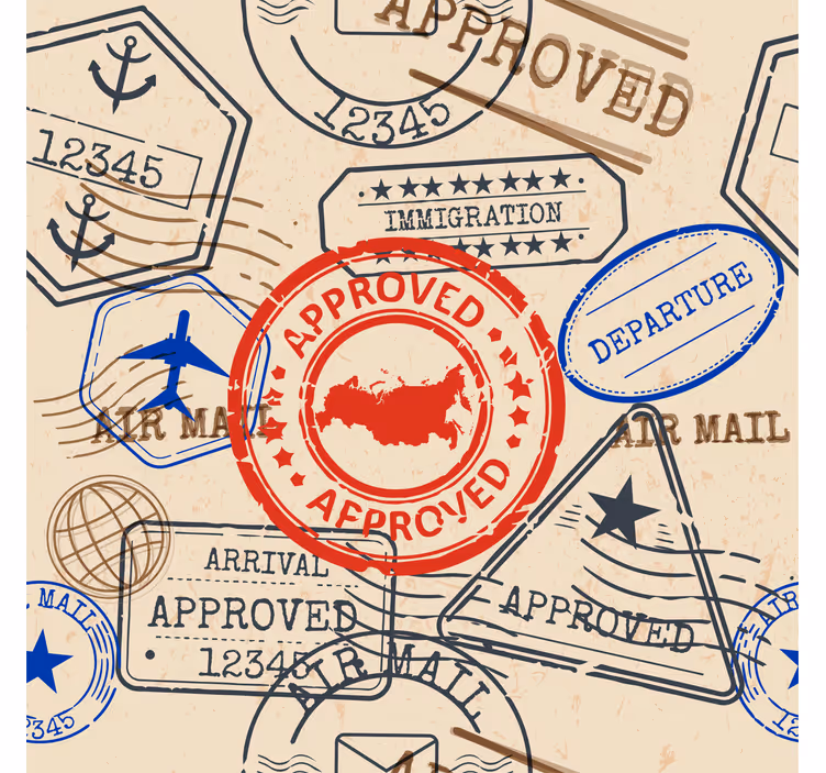 Reis stempel patronen behang letters - TenStickers