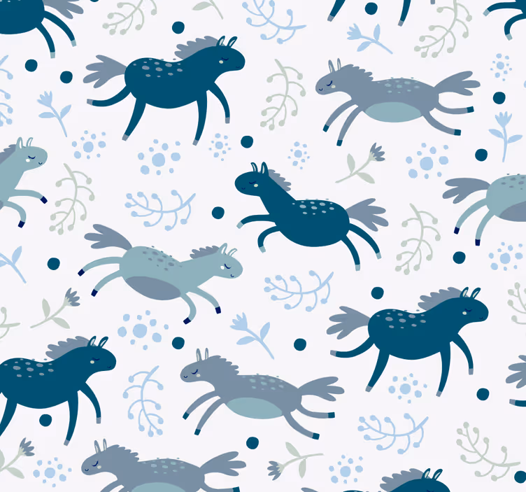 Dierenprint behang Behang met subtiele paarden - TenStickers