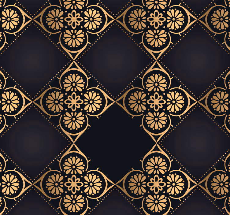 Geometrische tegel-elegantie behang barok - TenStickers