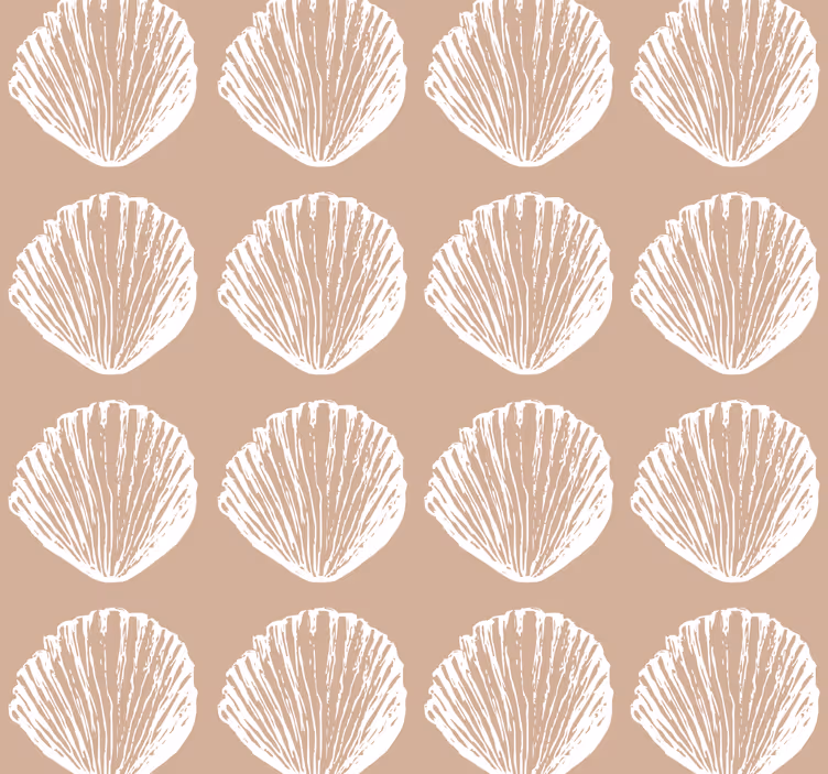 Schelppatroon behang beige - TenStickers