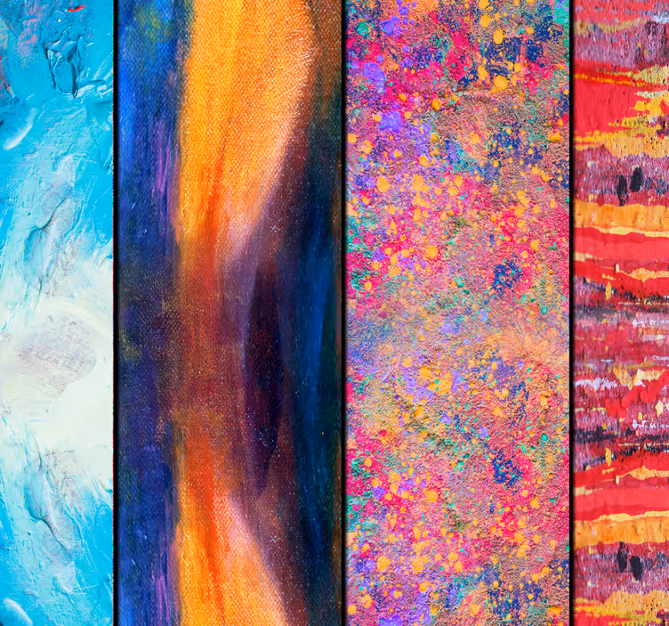 Abstracte kunstpanelen woonkamer behang - TenStickers
