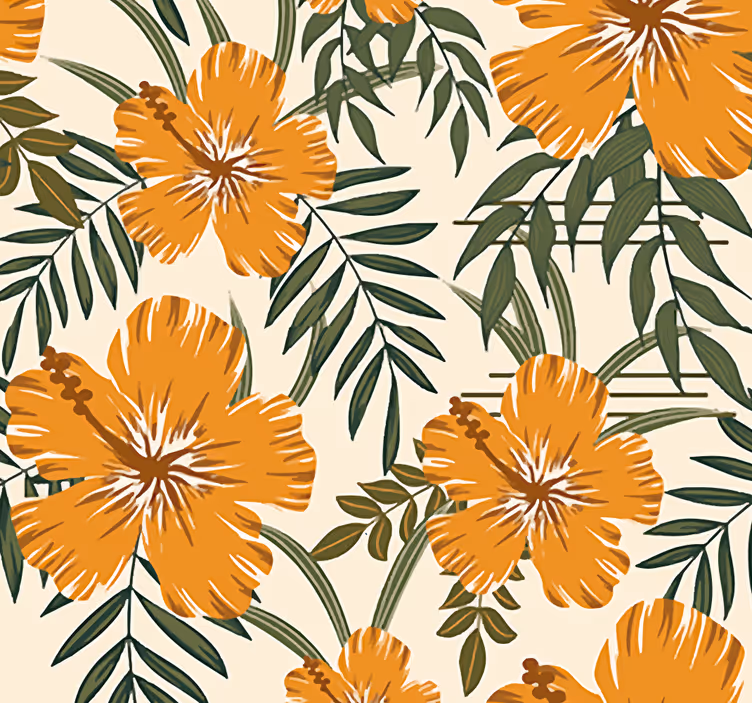 Slaapkamer behang met bloemen patroon - TenStickers