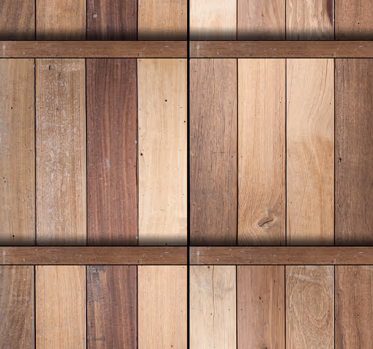 Behang hout patroon verschillende tinten - TenStickers