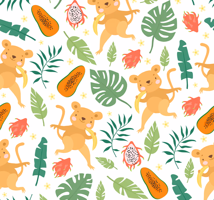 Apen jungle motief dieren behang - TenStickers
