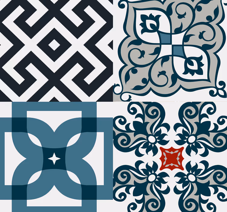 Grijs Portugese vintage tegels behang - TenStickers