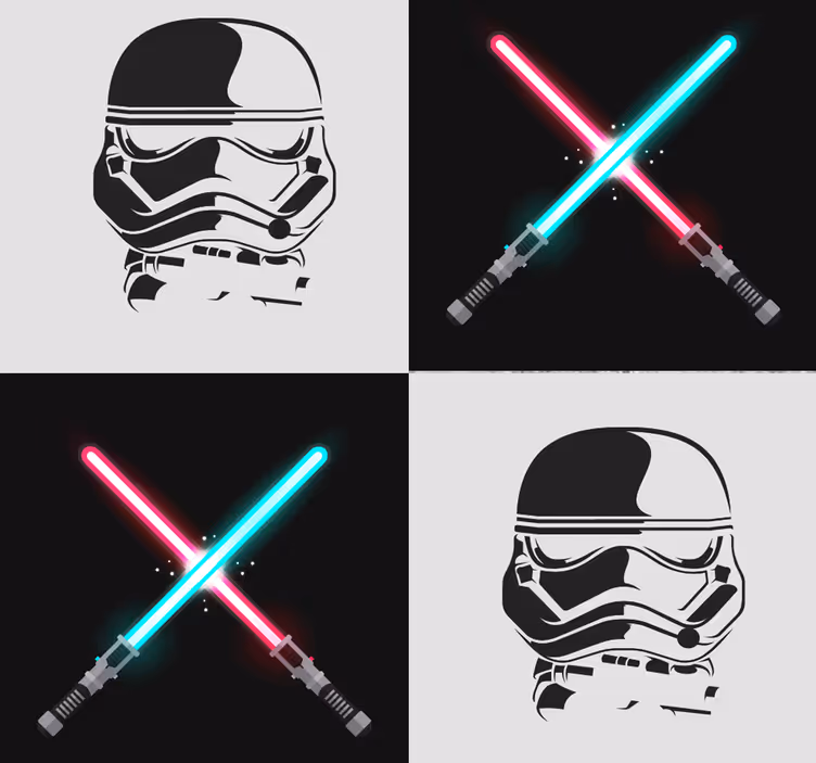 Stormtrooper lichtzwaarden gepersonaliseerd behang - TenStickers