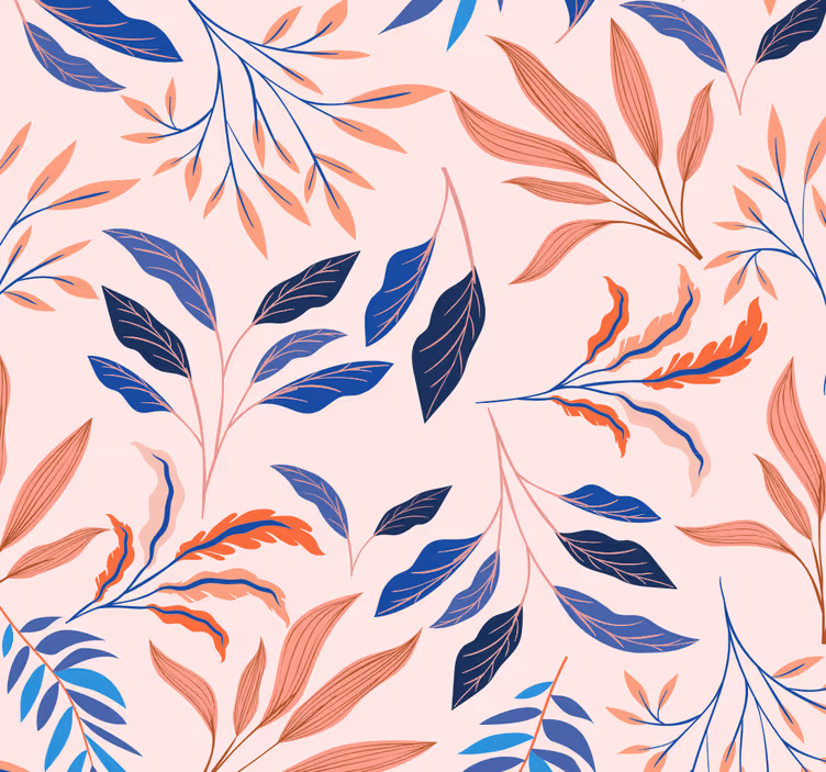 Botanisch bladpatroon behang bladeren - TenStickers