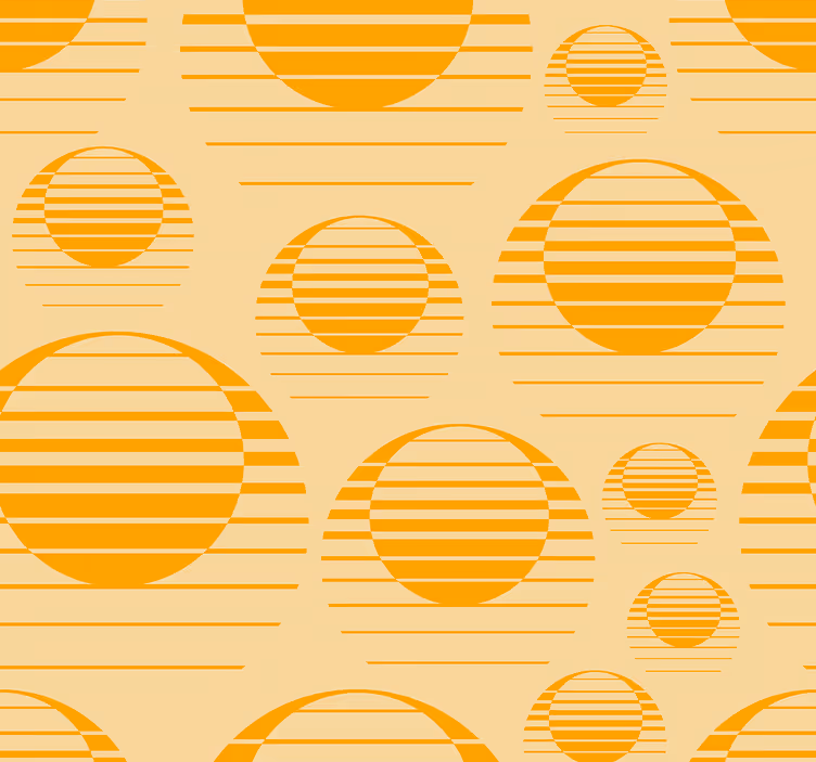 Zonnig geel patroon vintage behang - TenStickers
