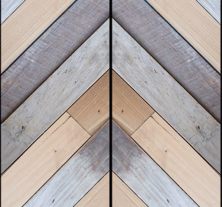 Visgraatpatroon van hout geometrisch behang - TenStickers