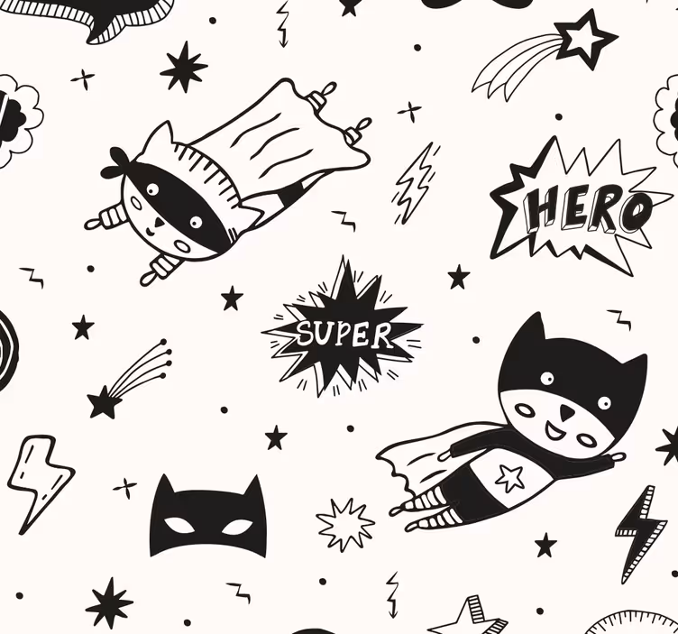 Superheldenstrip Patronen behang kinderkamer - TenStickers