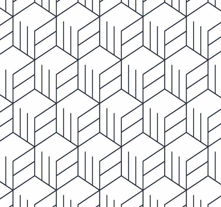 Geometrisch zeshoeken patroon behang - TenStickers