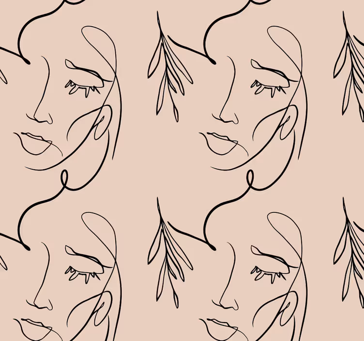 Abstracte lijnvlakken behang beige - TenStickers