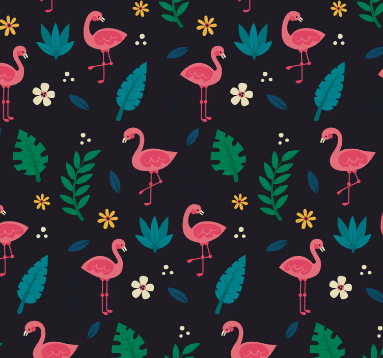 Flamingo-patroon dieren behang - TenStickers