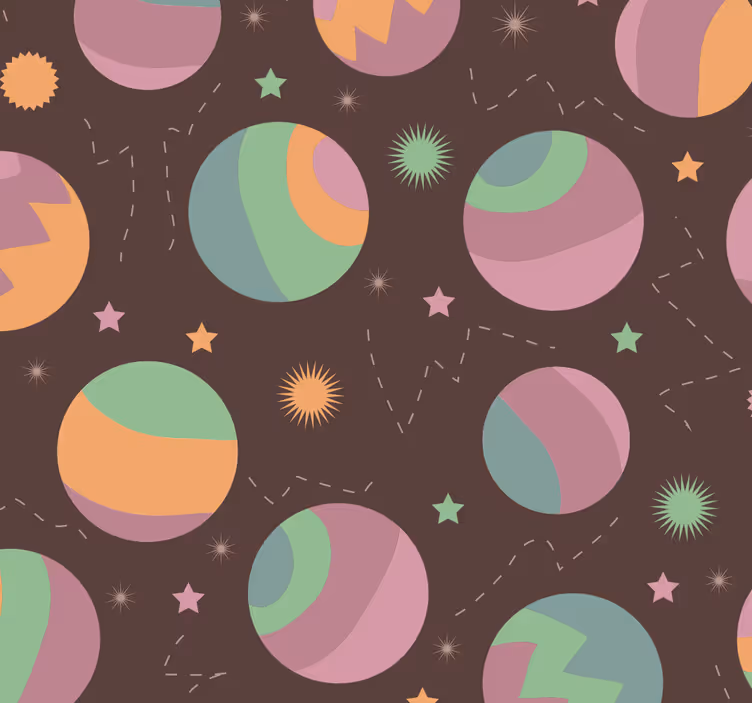 Kosmisch polkapatroon behang kinderkamer - TenStickers