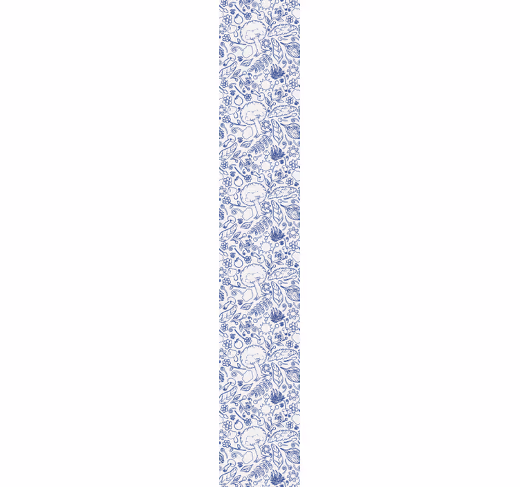 Bloemen tegelpatroon woonkamer behang - TenStickers