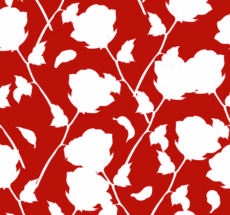 Bloemen behang Rood behang met rozen - TenStickers