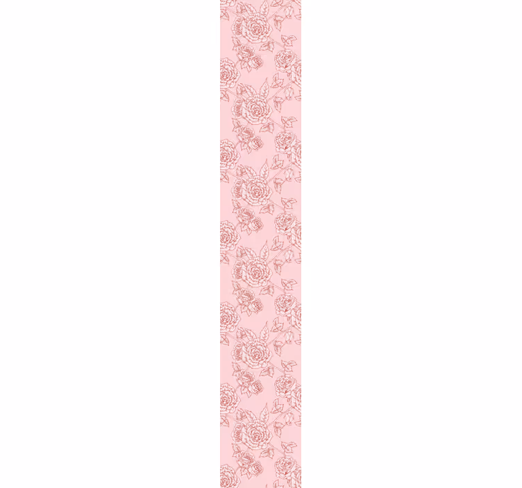 Roos schets patroon behang bloemen - TenStickers