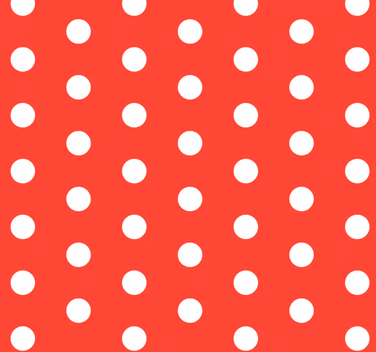 Stippen behang Rood behang met witte stippen - TenStickers