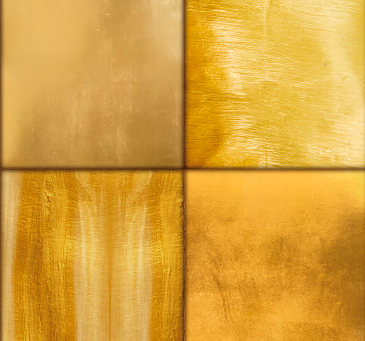 Behang print goud/geel in blokken - TenStickers