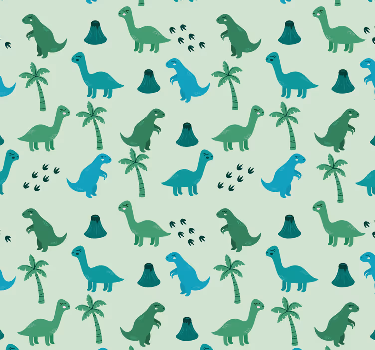 Dinosaurusmotieven dino behang - TenStickers