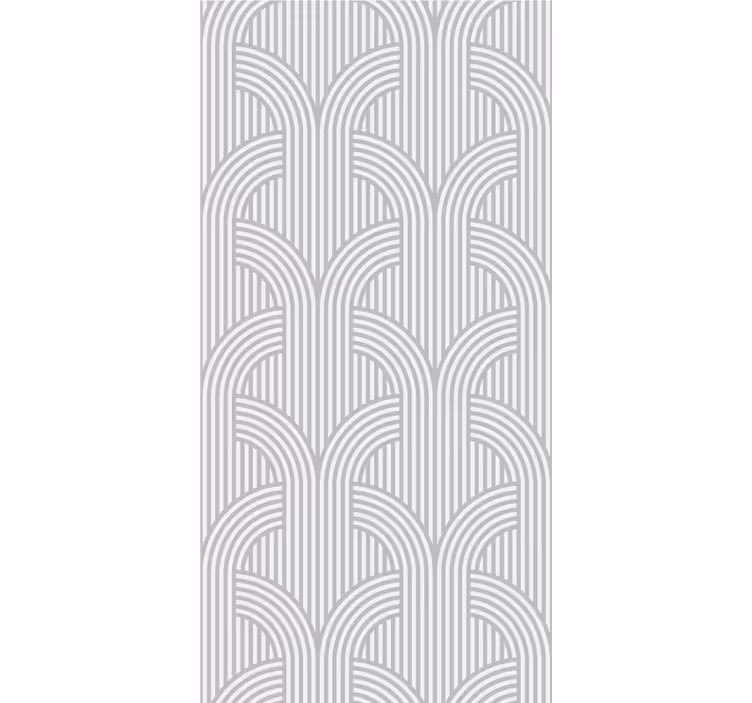 Gebogen lijnenpatroon geometrisch behang - TenStickers
