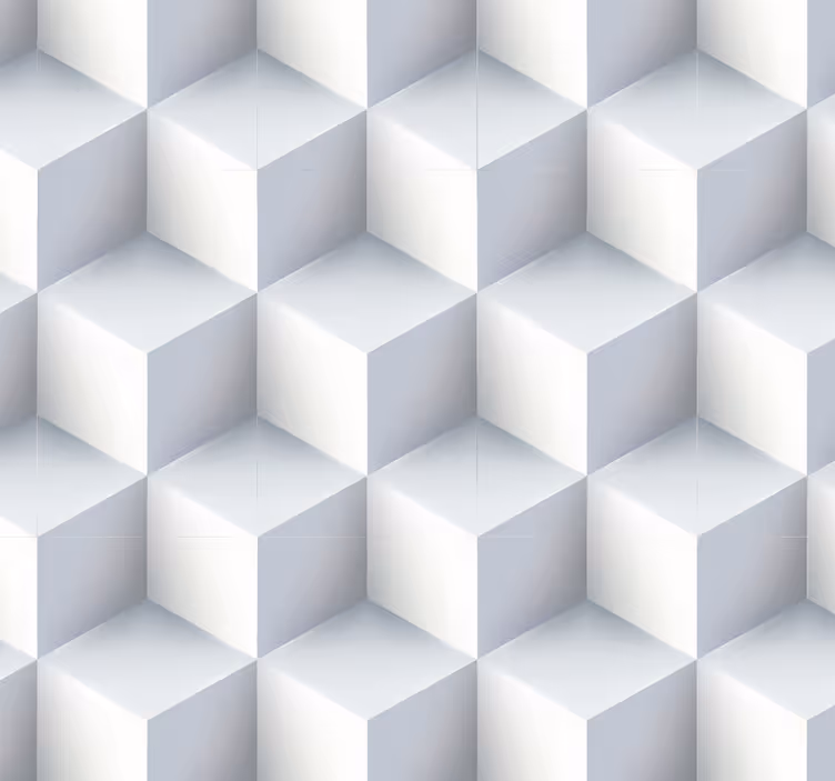 3d behang 3d-witte blokjes - TenStickers