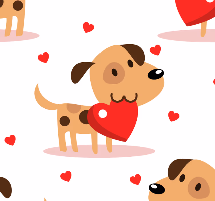 Kalverliefde behang honden - TenStickers