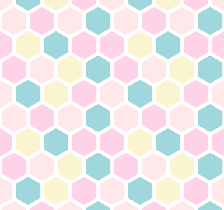 Zeshoekig patroon geometrisch behang - TenStickers