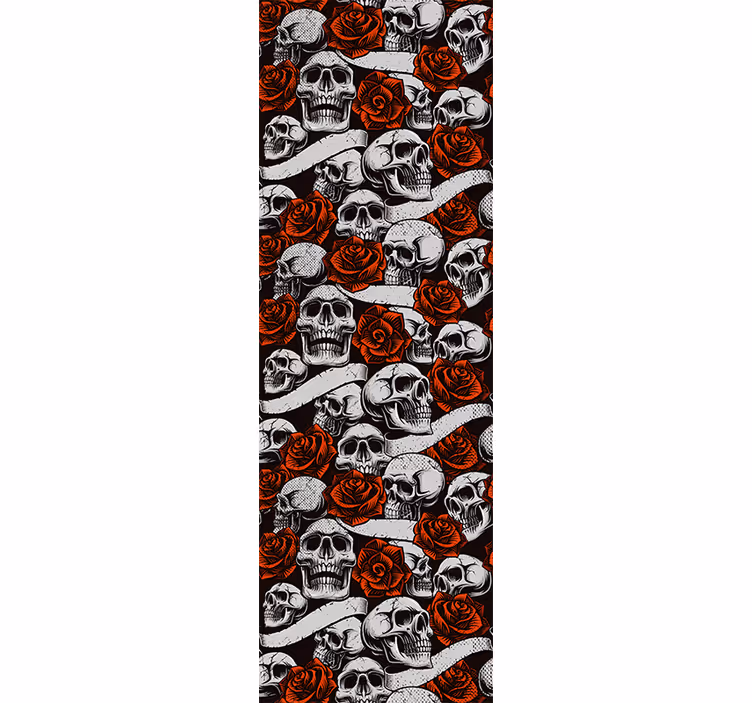 Behang bloemen gothic schedels bloemen - TenStickers