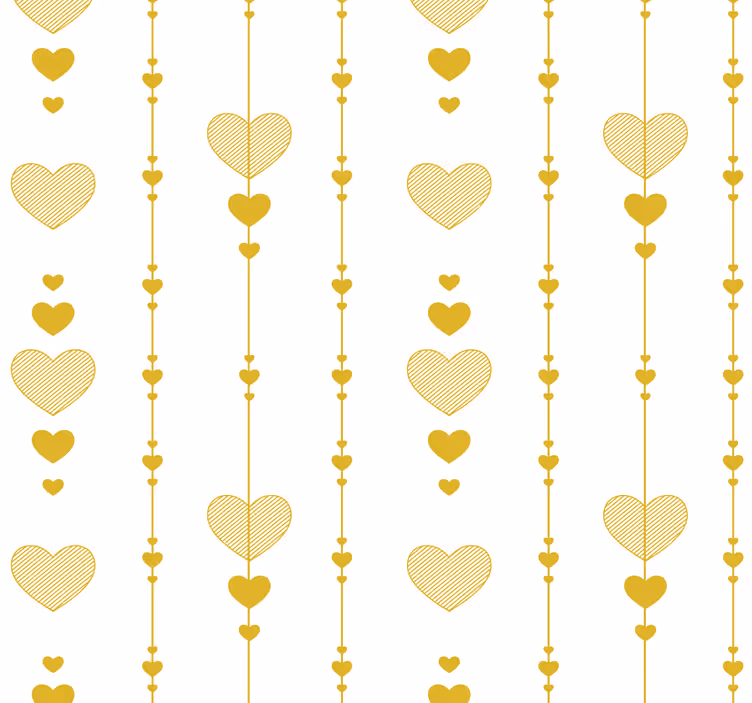Abstract ontwerp behang gouden harten - TenStickers