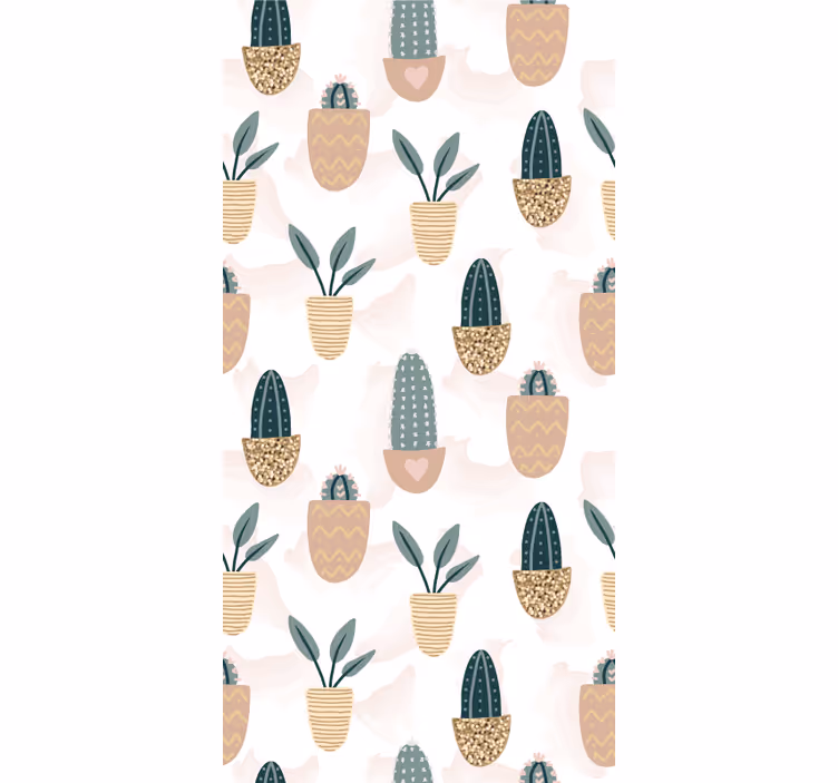 Ingemaakte cactussen patroon natuur behang - TenStickers