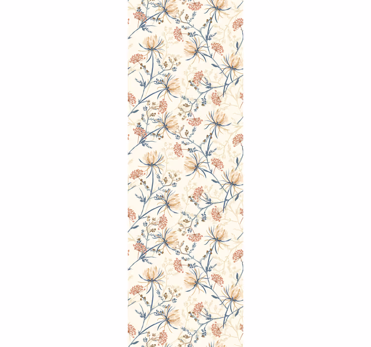 Vintage bloemenprint behang woonkamer - TenStickers