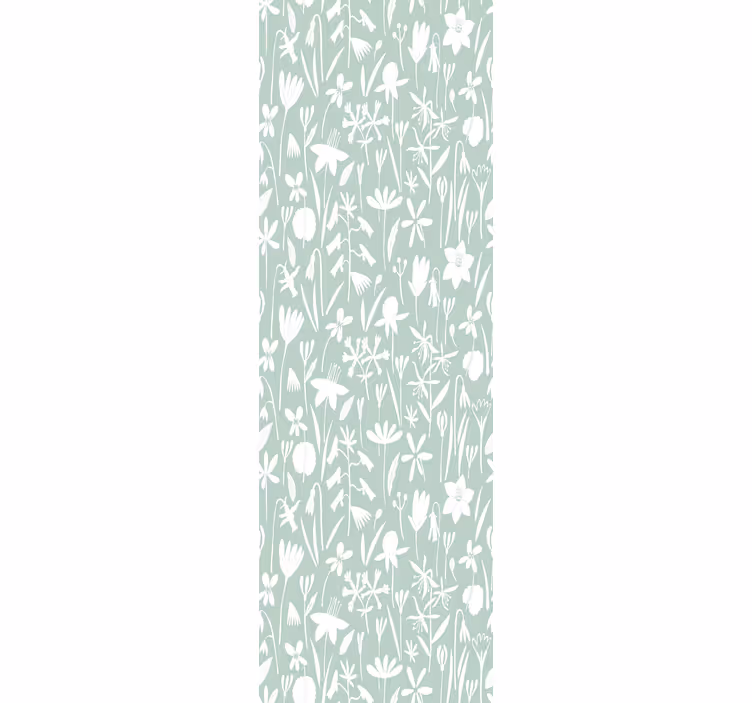 Botanische silhouetten behang bloemen - TenStickers