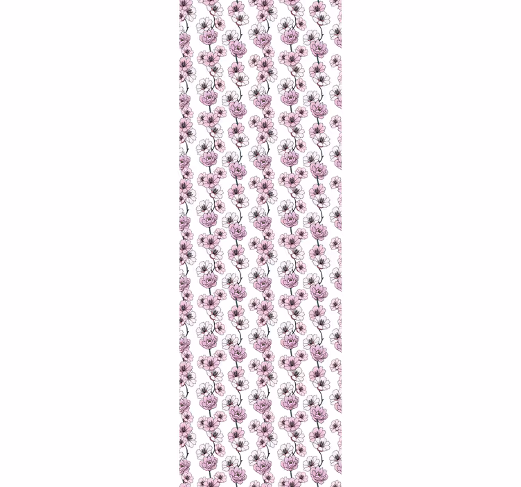 Bloemen bloesems patroon behang  - TenStickers