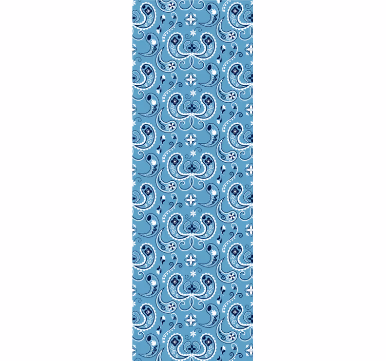 Sierlijk tegelmotief blauw behang - TenStickers