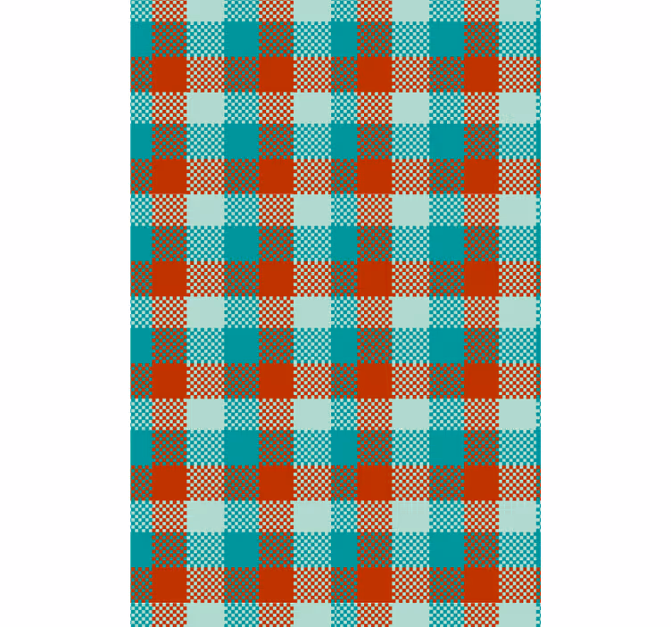 Gingham-patroon geometrisch behang - TenStickers